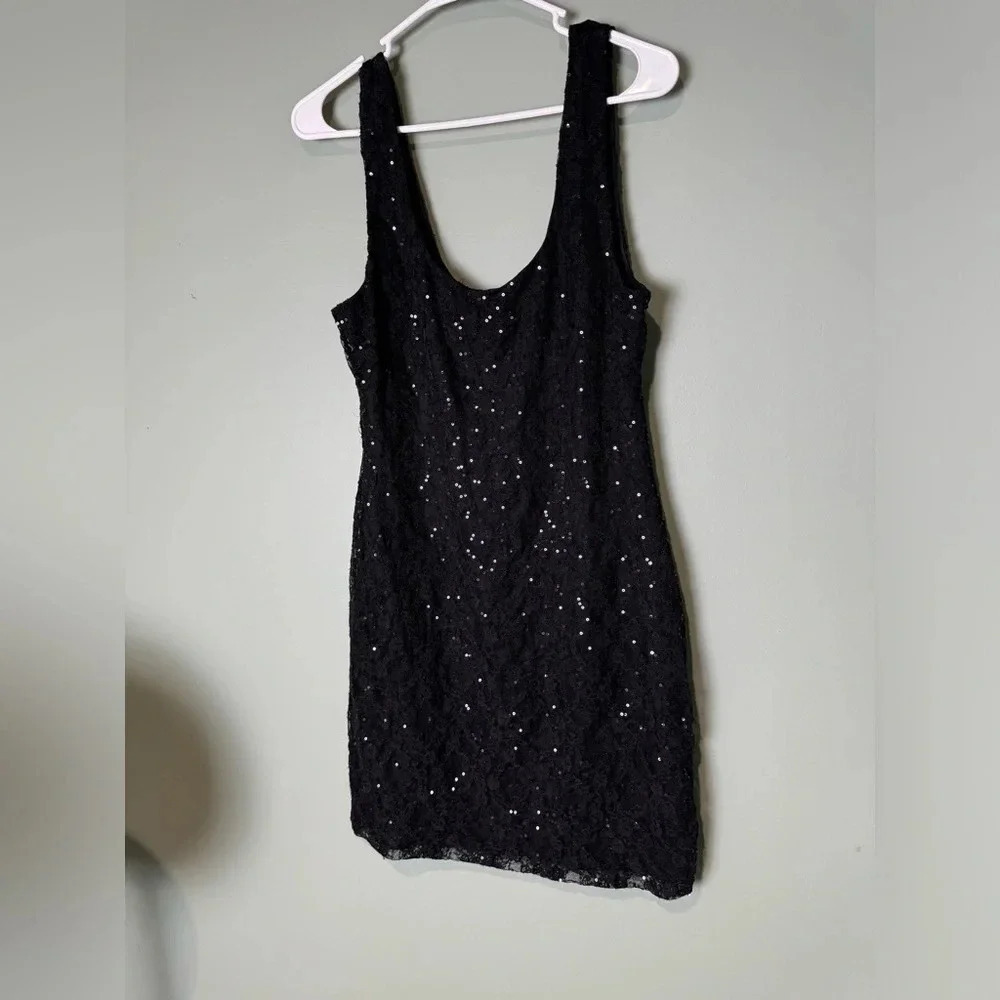 Lily Rose Women’s Black Lace Sequin Dress‎ Size XL